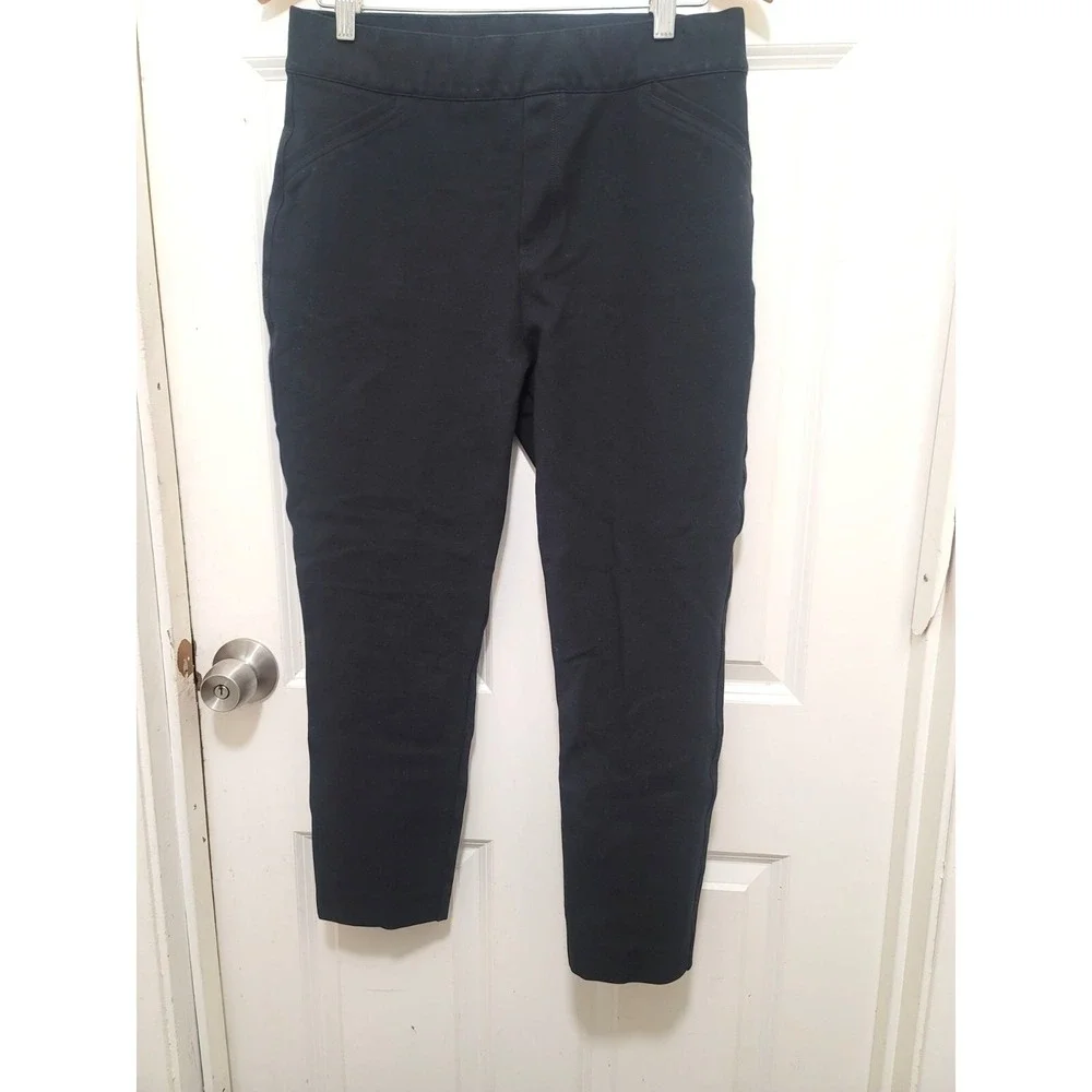 SPANX Black Ankle-Length Stretch Pants‎ With Elastic Waist Size XL/TG